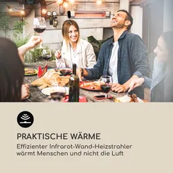 Dark Wave Infrarot-Heizstrahler 2000W Goldbeschichtete Carbonröhre IP65 Aluminium