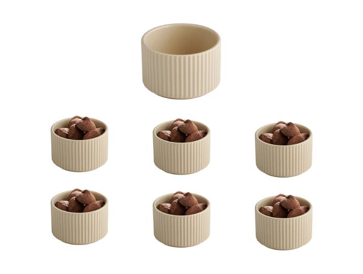 Bol The Grid 9 x 6cm Beige/Beige 6 éléments