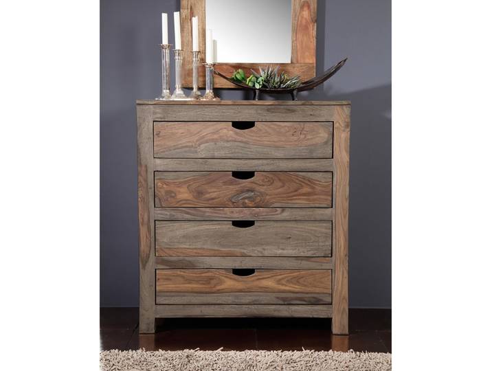 Kommode Sheesham 85x42x95  grau geölt NATURE GREY #85