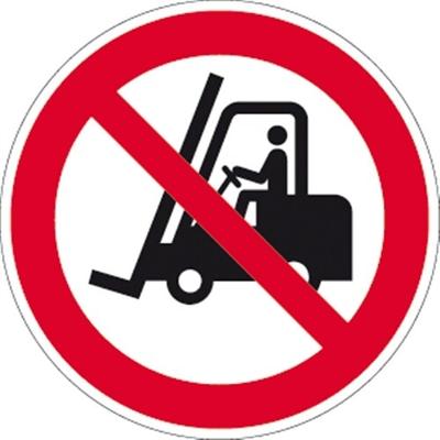 Aufkleber Für Flurförderzeuge verboten ISO 7010, Folie, Ø 200 mm