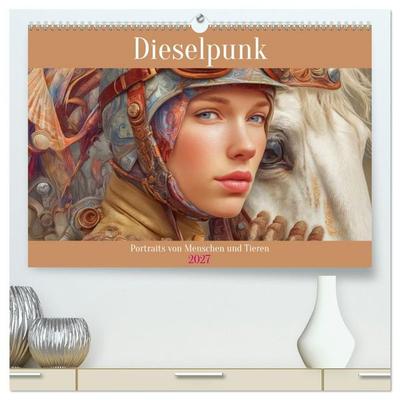 Dieselpunk - Portraits von Menschen und Tieren (hochwertiger Premium Wandkalender 2027 DIN A2 quer), Kunstdruck in Hochglanz