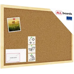 Allboards Pinnwand mit Naturholzrahmen 60x40cm