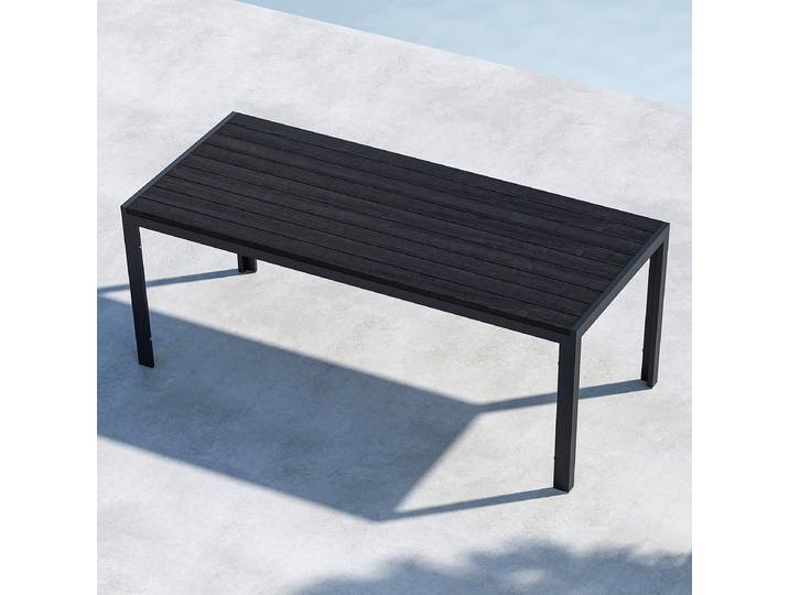 Gartentisch Mirko Material: Metall Metallart: Aluminium 90 x 74 x 205cm Schwarz/Schwarz