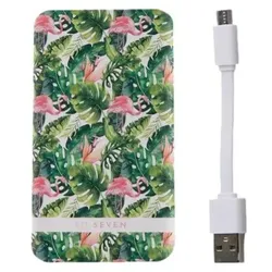 So Seven CASE + POWERBANK TROPICAL 5000 MAH: IP SE/8/7/6S/6 (5000 mAh, 25 W), Powerbank, Grün, Mehrfarbig