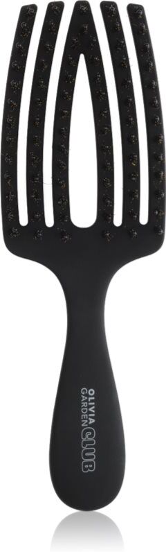 Olivia Garden Club The Nomad Detangling&Shine Fingerbrush​ brosse plate pour cheveux Black 1 pcs