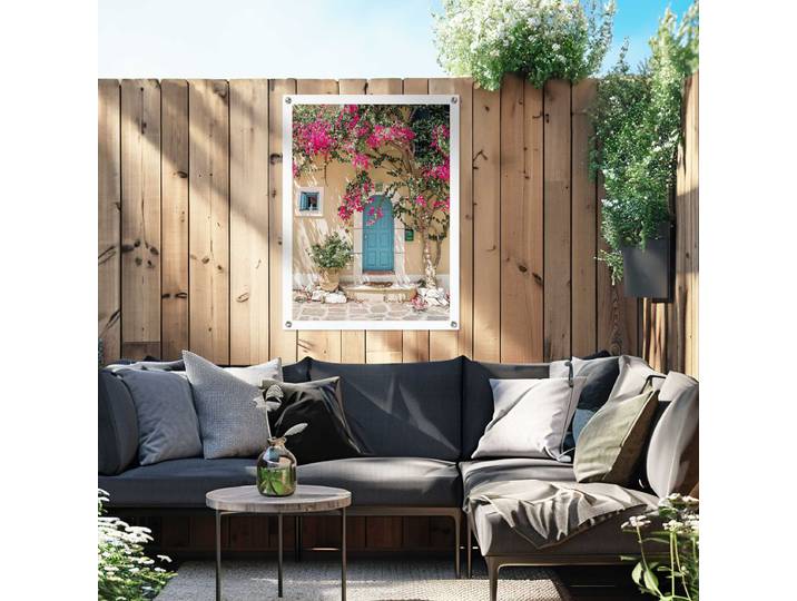 Outdoor-Poster Mediterranean Door Polyester Pink 60 x 80 x 0cm