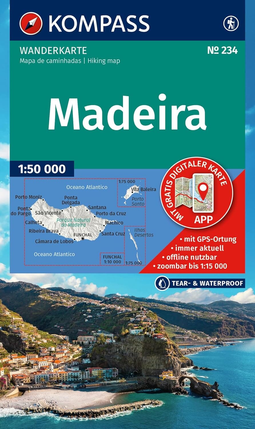 Carte de randonnée n° 234 - Madère   Kompass