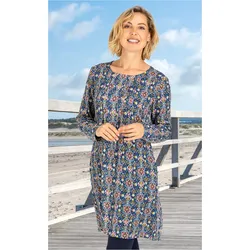 Viskose-Kleid in Druck petrol in Größe 44 von DW-Shop, Petrol, 44