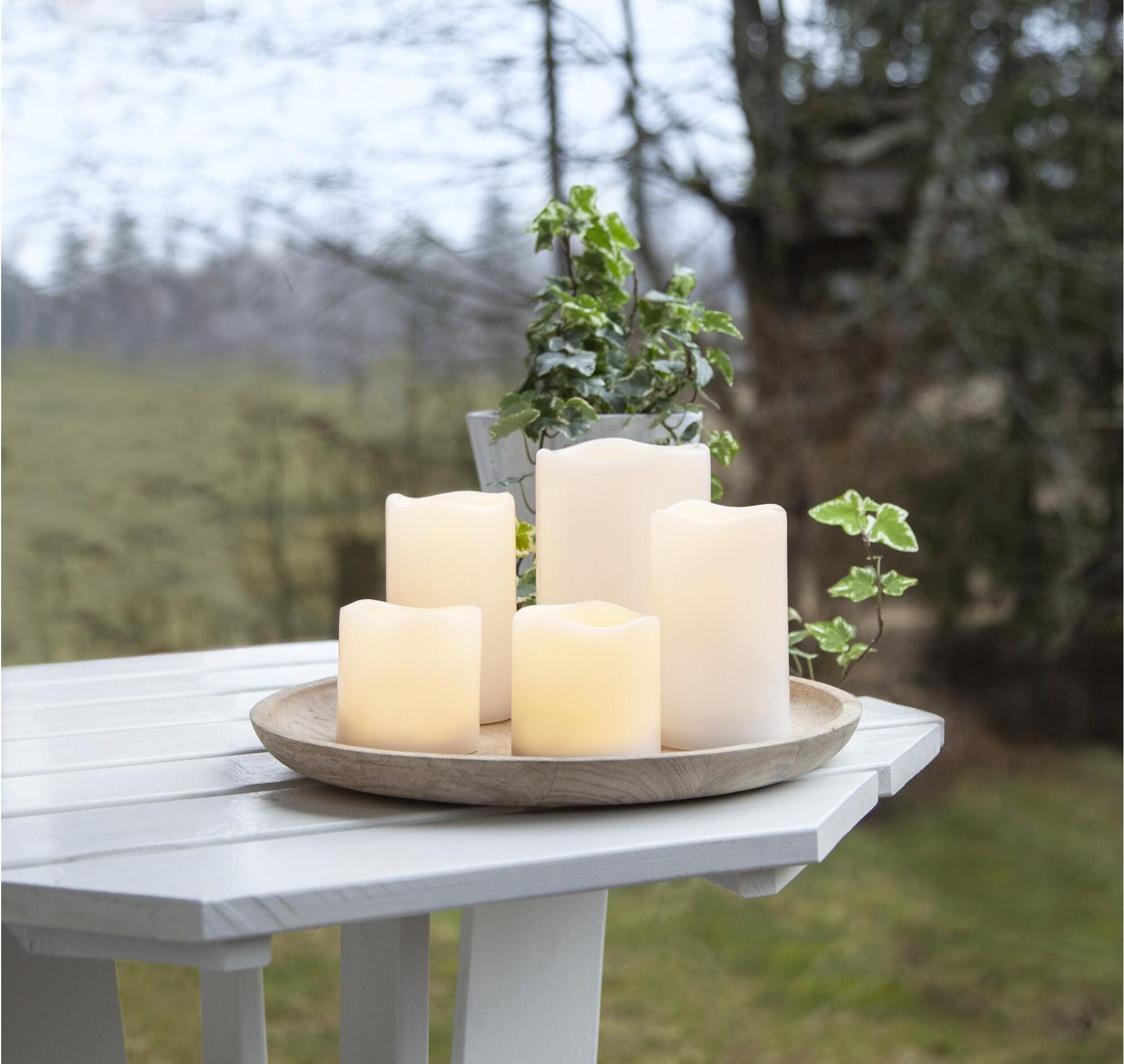 LED-Kerze "Trading LED-Kerzen Set Pillar", beige (natur), H:15cm Ø:10cm, PARFORCE TRADITIONAL HUNTING, Kerzen, LED-Kerze natur Ø/H: 10cm x 15cm