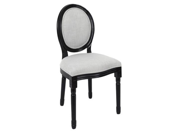 Chaise - Home Deco Factory - Eleonor - Tissu - Noir Et Gris