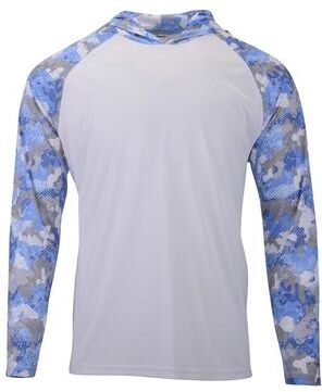 Paragon 240 Tortuga Extreme Performance Hooded T-Shirt in White/Blue Mist size 2XL   Polyester