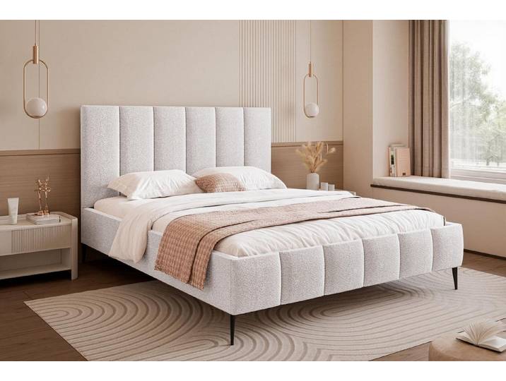 Compleo Polsterbett auf hohen Füßen, Designer bett, Klassisches Design, Viele Farben und Größen zur Auswahl