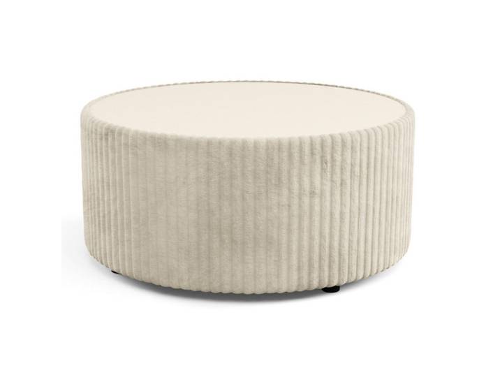 Sepro Meble Tisch Ecru Mija Gepolstert Rund, 89x42x89 cm, Wohnzimmer, Wohnzimmertische, Couchtische