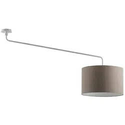 ROSSINI ILLUMINAZIONE Weiße Deckenleuchte Vivien mit taubengrauem Lampenschirm 48 cm – E27-Deckenleuchte, Klasse I, IP20, lackierte Metallstruktur – Rossini-Gruppe