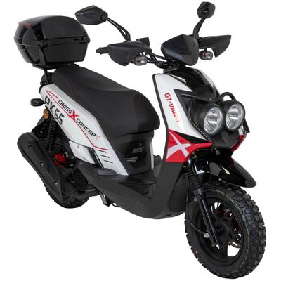 Motorroller GT UNION "PX55 Cross Conzept 125", rot (weiß, rot, schwarz, schwarz), Motorroller, 85 km/h, Luftgekühlter Motor, B:75cm H:115cm L:204cm