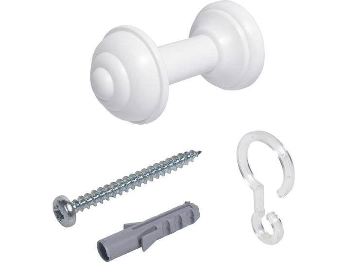Raffhalter LIEDECO, weiss (weiß), Kunststoff, Raffhalter, Raffhalter, Schalhalter 7 cm
