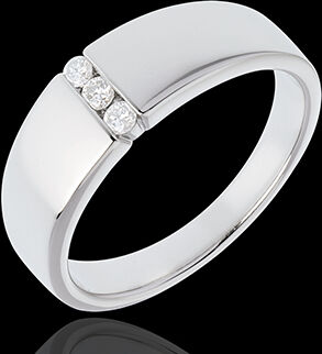 Edenly Ring Unendlichkeit - Trilogie mit Spannfassung in Weissgold - 3 Diamante