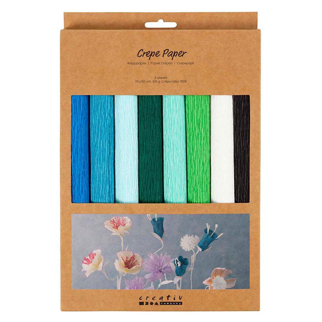 Creativ Company Krepppapier 8 Rollen 25 x 60 cm, Papierformat (105 g/m², 1x) (209011)