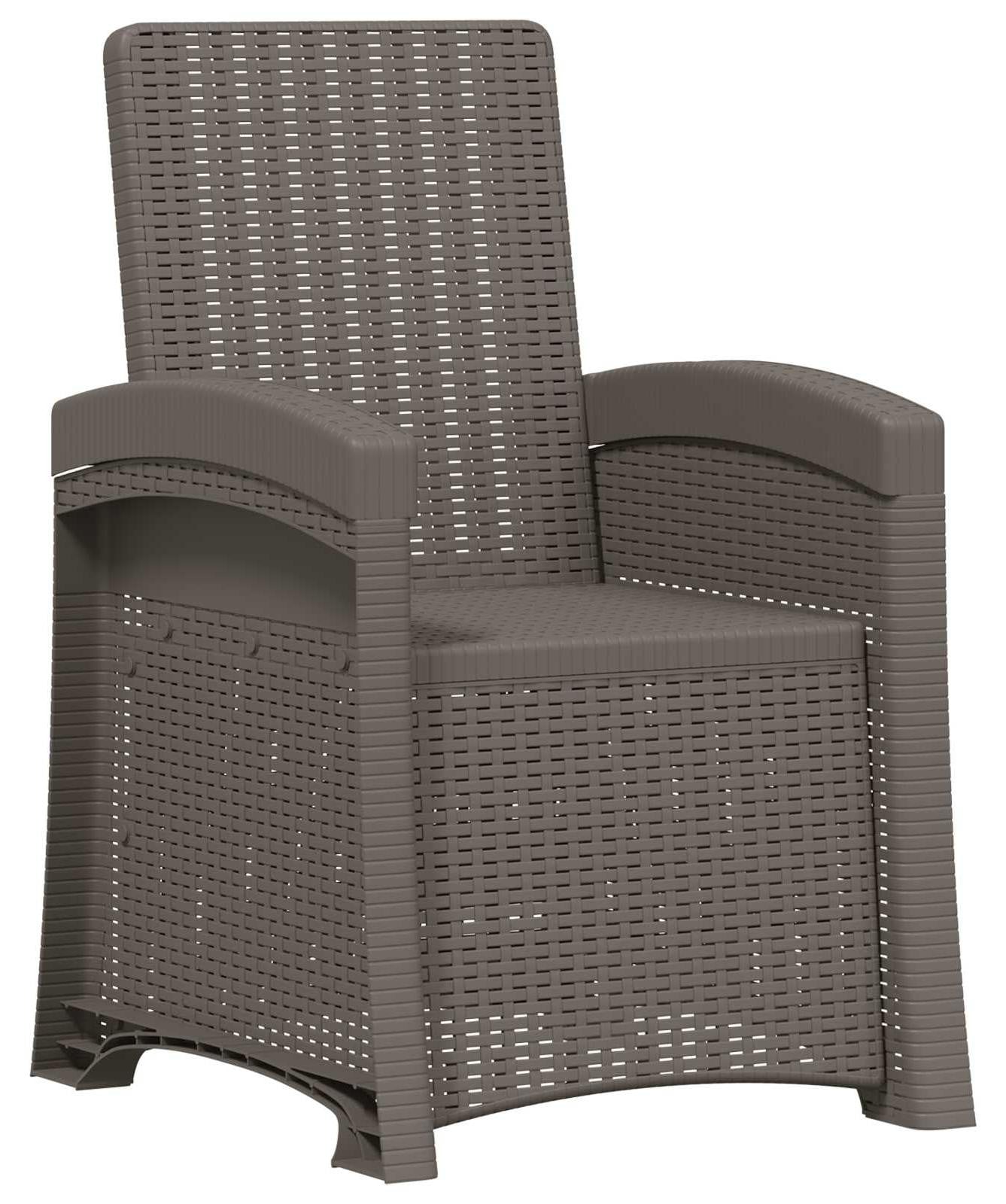 vidaXL Tuinstoel fauteuil rotanlook lichtgrijs PP
