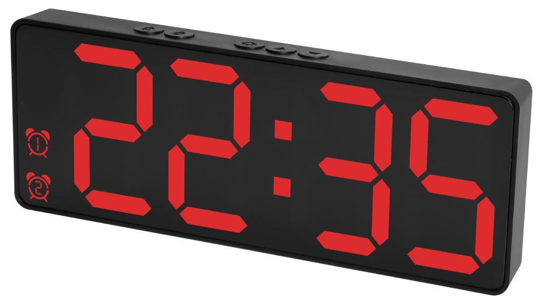 Nuvance Digitale Wekker - Led Klok voor Kinderen en Volwassenen - Rood