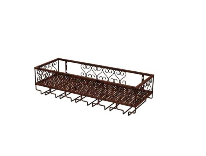 Cenz-888 Weinregal Vintage Wandmontiertes Rotweinregal(Brass,XXL)