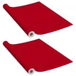 vidaXL Möbelfolien Selbstklebend 2 Stk. Rot 500x90 cm PVC