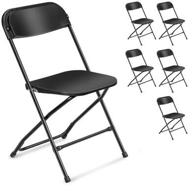 Plastic Folding Party Conversation Exhibition Dining Chair Set (Set of 6)