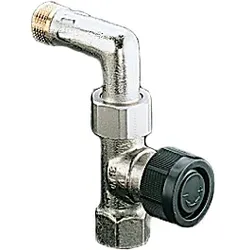 Oventrop Baureihe A Thermostatventil 1181304 R 1/2, Durchgang, mit Bogen, Messing vernickelt