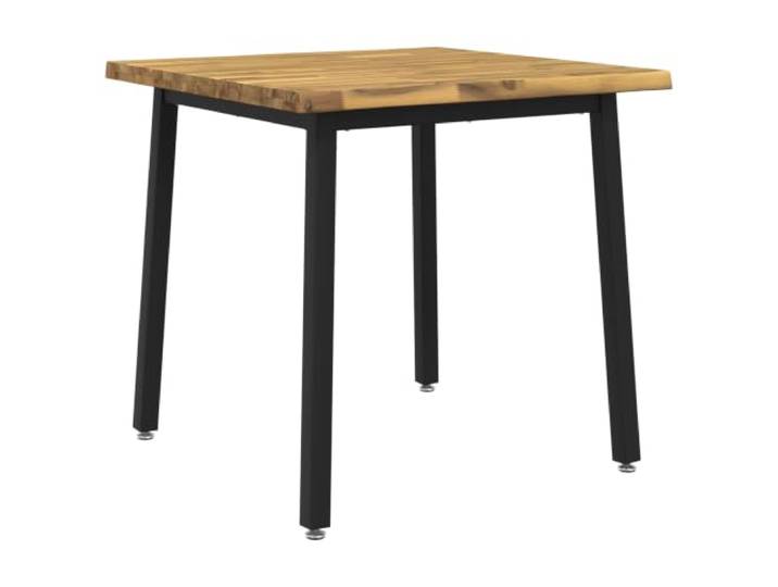 Tmriohed Esstisch 80x80x75cm Massivholz Akazie Quadratisch Robuste Baumkante mit verzinktem Metallgestell fuer Esszimmer und Wohnbereiche, belastbar bis 80 kg fuer 2 Personen.