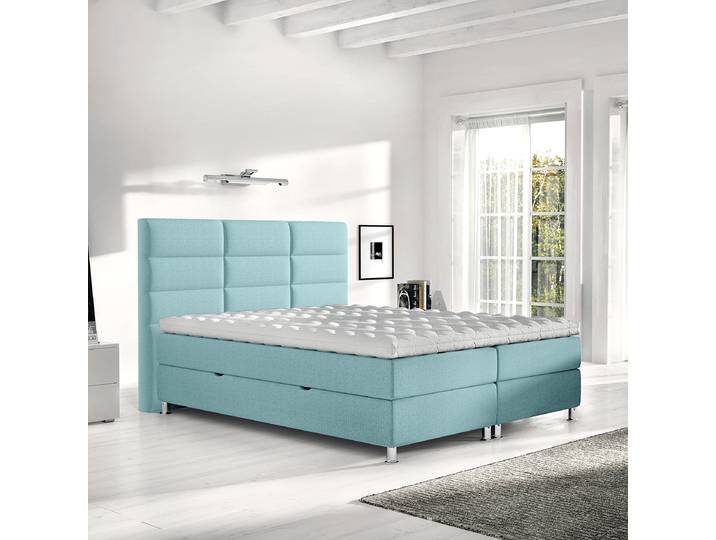Boxbett Hamshire 140 x 200cm Webstoff Pria Blau