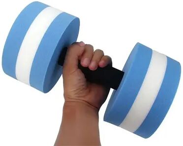 Healfit Counter Water Sports Aerobic Fitness Equipment, Multicolor EVA Water Dumbbell, Pool Floating Dumbbell Aquatic Exercise blue white