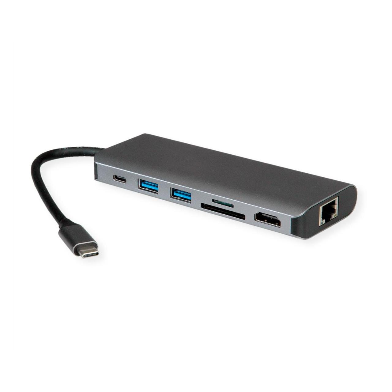 Roline USB4-C Dock HDMI+ GbE+2xA+ 1xTF/SD+1x C PD 8K30 - Digital/Daten - Digital/Displa (USB-C) (12.02.1123)
