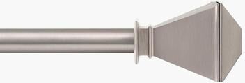Deco Window 44-120 Inch Adjustable Curtain Rod, 3/4 Inch Metal Drapery Rod with Pyramid Finials, Satin Silver