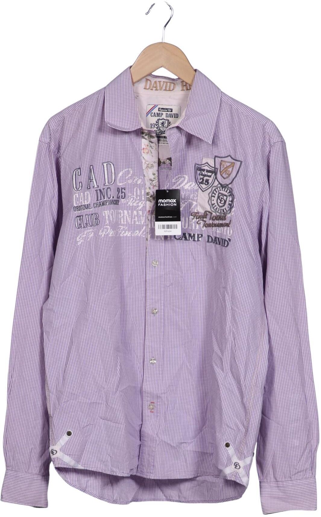 Camp David Herren Hemd, Flieder, Gr. L, Baumwolle - Second Hand