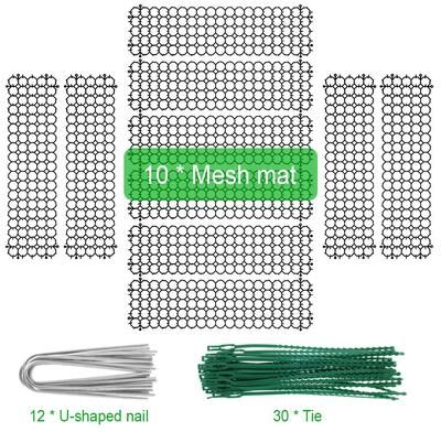Inspired Living SafeGuard Garden Cat Scat Mat & Pet Deterrent Spike Barrier Set 10pcs