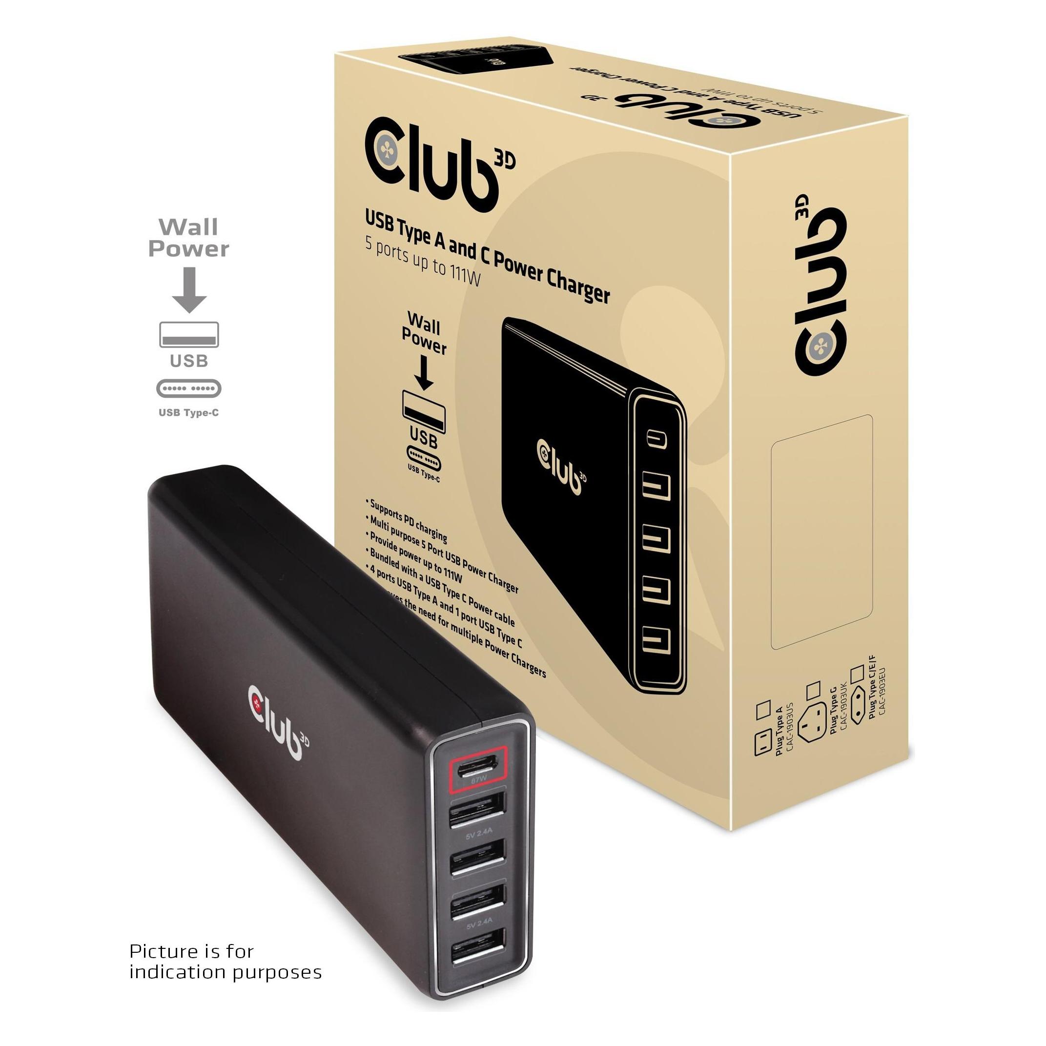 Club 3D CAC-1903 (87 W, 5 Ports) (CAC-1903EU)