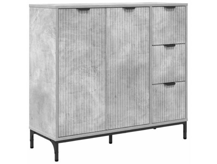 KGFHERENB Sideboard Beton Grau 89,5x33x82 cm Anrichte Kommode Moderne Anrichte aus Holzwerkstoff mit 3 Schubladen und 2 Türen für Wohnzimmer, Küche oder Flur.