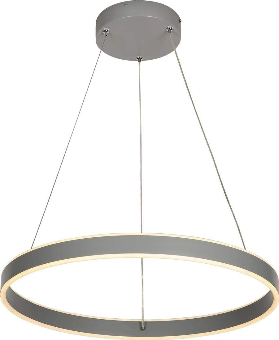 Rabalux 6299 Othello Hanglamp, Grijs-Wit, Rond, Dimbaar, Diameter: 59 cm
