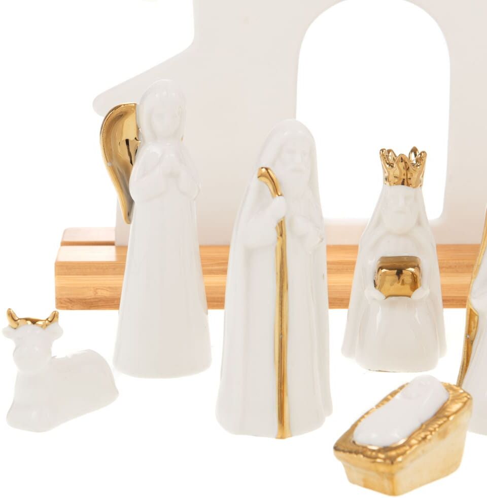 Amadeus Crèche native blanc en porcelaine Blanc 40x21x12cm