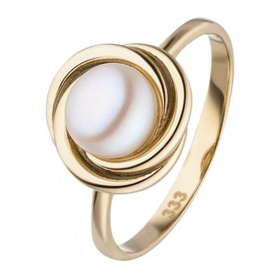 Perlenring JOBO Gr. 60, gold (gelbgold 333), Fingerringe, Damen, 60, Gelbgold 333 Perlen, Gelbgold 333, Perlen, Perlenring, 333 Gold mit Süßwasser-Zuchtperle