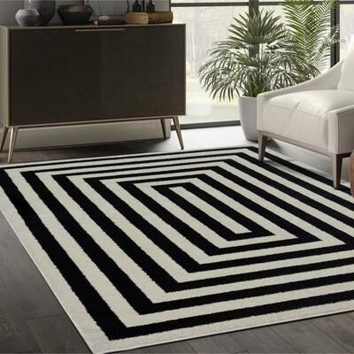 Abani Rugs Abani Casa Contemporary Ivory Rectangular Area Rug