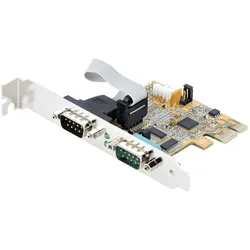 StarTech com 2-Port PCI Express Serial Card, Dual Port PCIe to RS232 (DB9) Serial Card, 16C1050 UART (0.07 m), Schnittstellenkabel