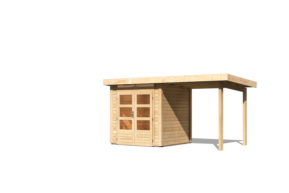 KARIBUHOLZT GH Kandern 1 natur 204x204x230 Anbaudach 300cm 16954131
