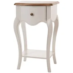 Nachttisch 1 Schublade Loberon - Weiß Anderes Holz Amadeus 40x30 cm