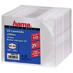 HAMA CD-Leerhülle Slim transparent VE=25 Stück 00051165