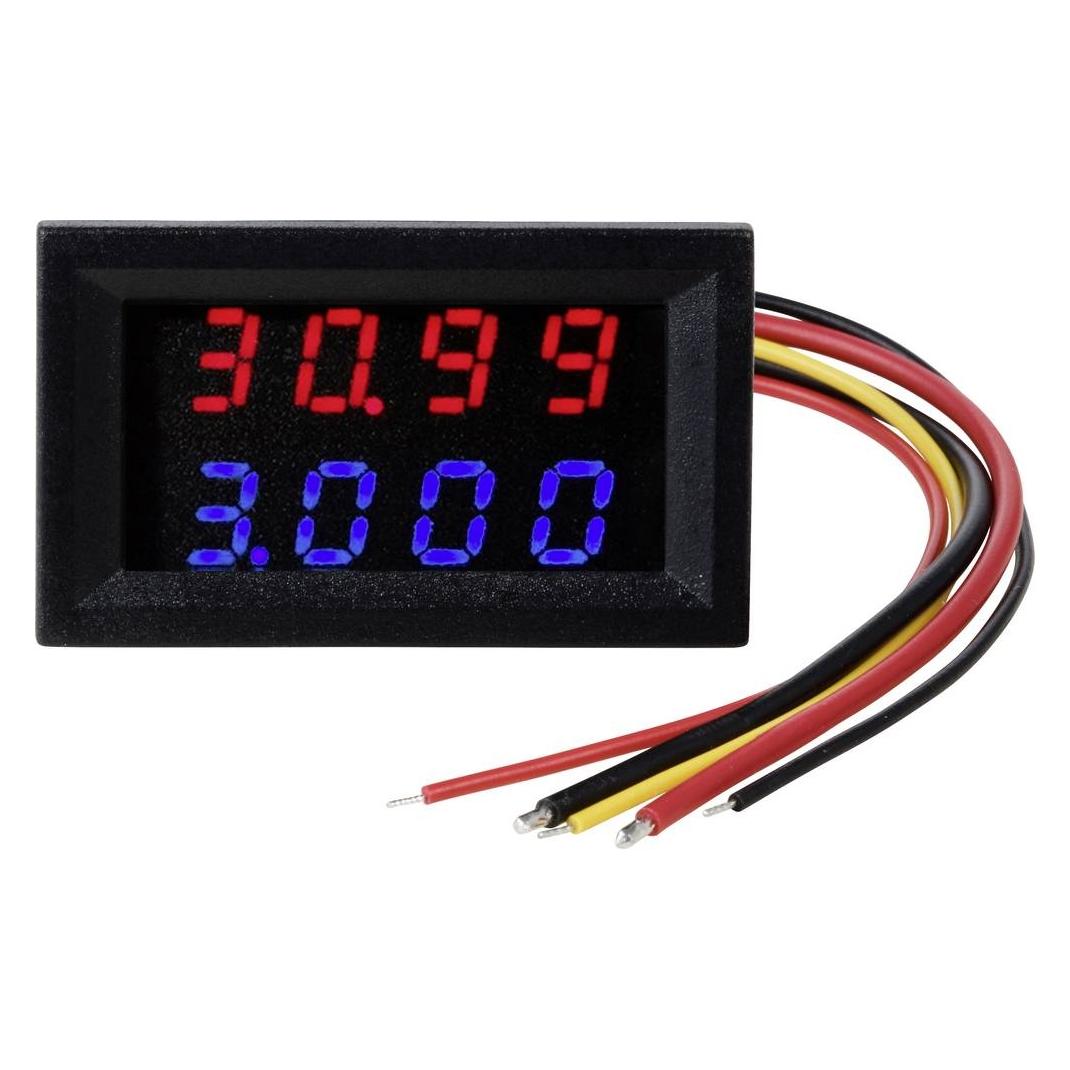 Tru Components TC-AMVL4D-RED/BLUE Digitales Einbaumessgerät (TC-13461620)