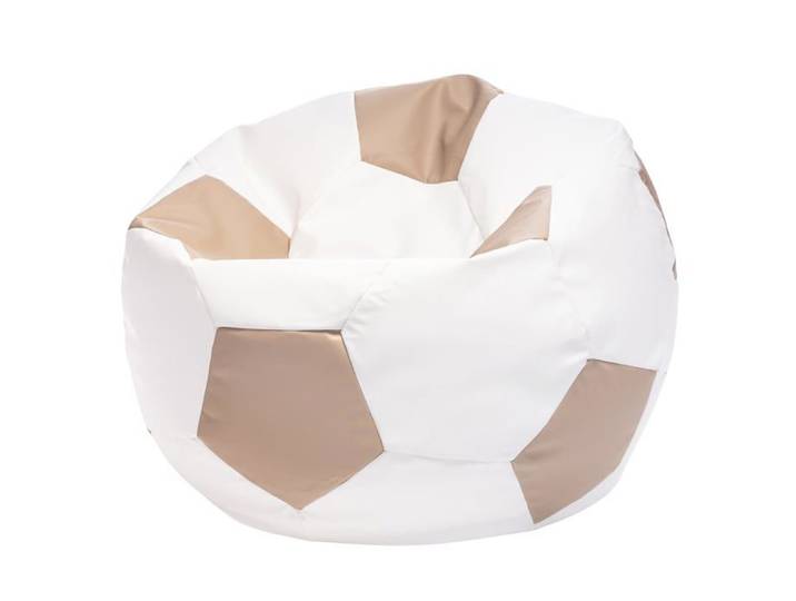 Football Pouf XL en Simili Cuir Pouf Fauteuil Gaming Enfant 105x80cm Beige - Ecopuf