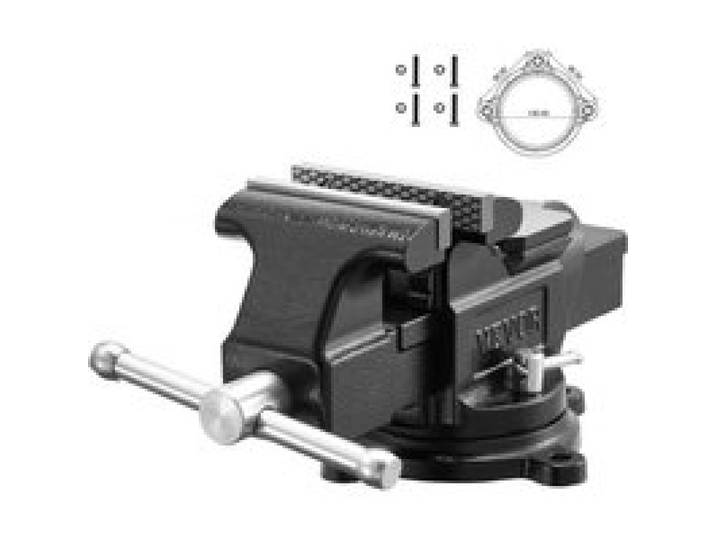 VEVOR Schraubstock Drehbar mit 100 mm Backenbreite aus Sphäroguss, Mehrzweck-Werkbankschraubstock mit Amboss und 360°-Drehfuß mit Arretierung, 57 mm Spanntiefe, 120 mm Backenöffnung