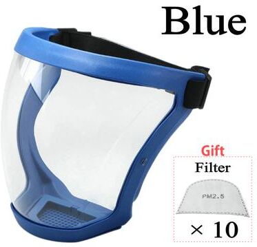 DynamicDeals Full Face Protection Mask With Anti Fog Shield For Kitchen & Work Safety blue
