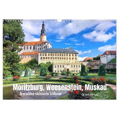 Moritzburg, Weesenstein, Muskau - Drei schöne sächsische Schlösser (Wandkalender 2027 DIN A3 quer), CALVENDO Monatskalender